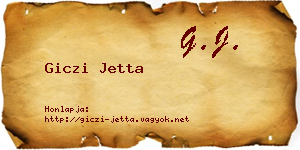 Giczi Jetta névjegykártya